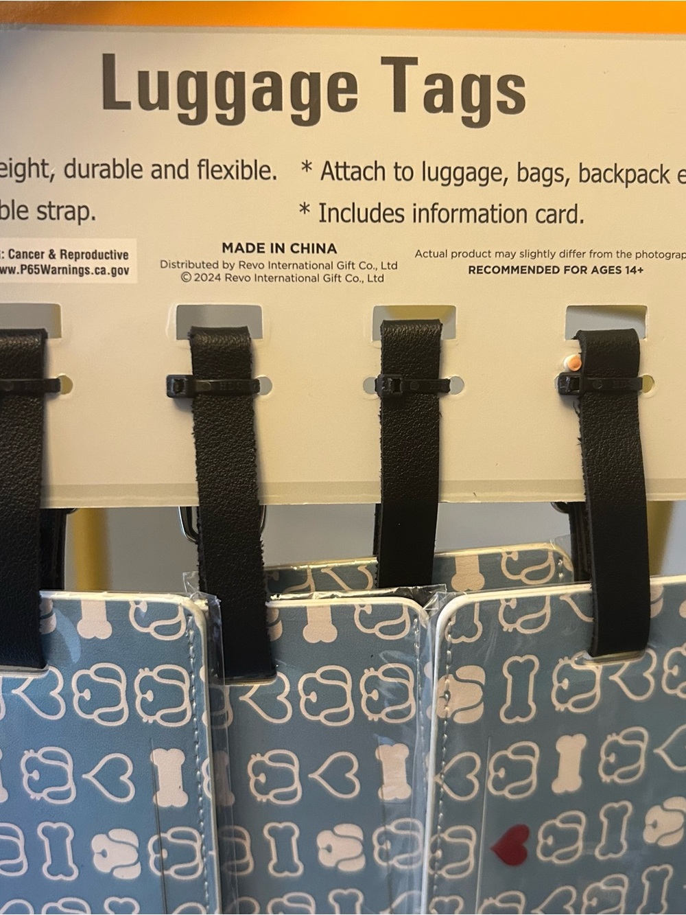 Travel Luggage Tag Set - Gray dogs Pattern (4 Pack) paws love - Picture 2 of 5